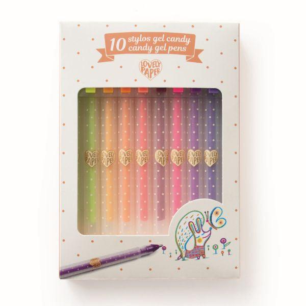 10 stylos gel candy - La Ribouldingue