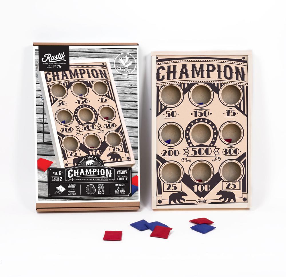 Champion sand bag toss game