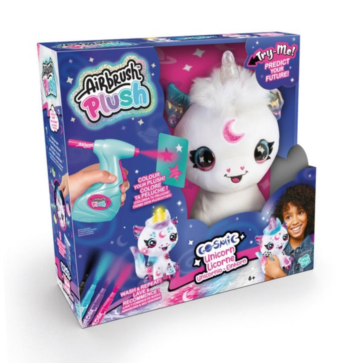 Peluche licorne cosmique lumineuse - Airbrush