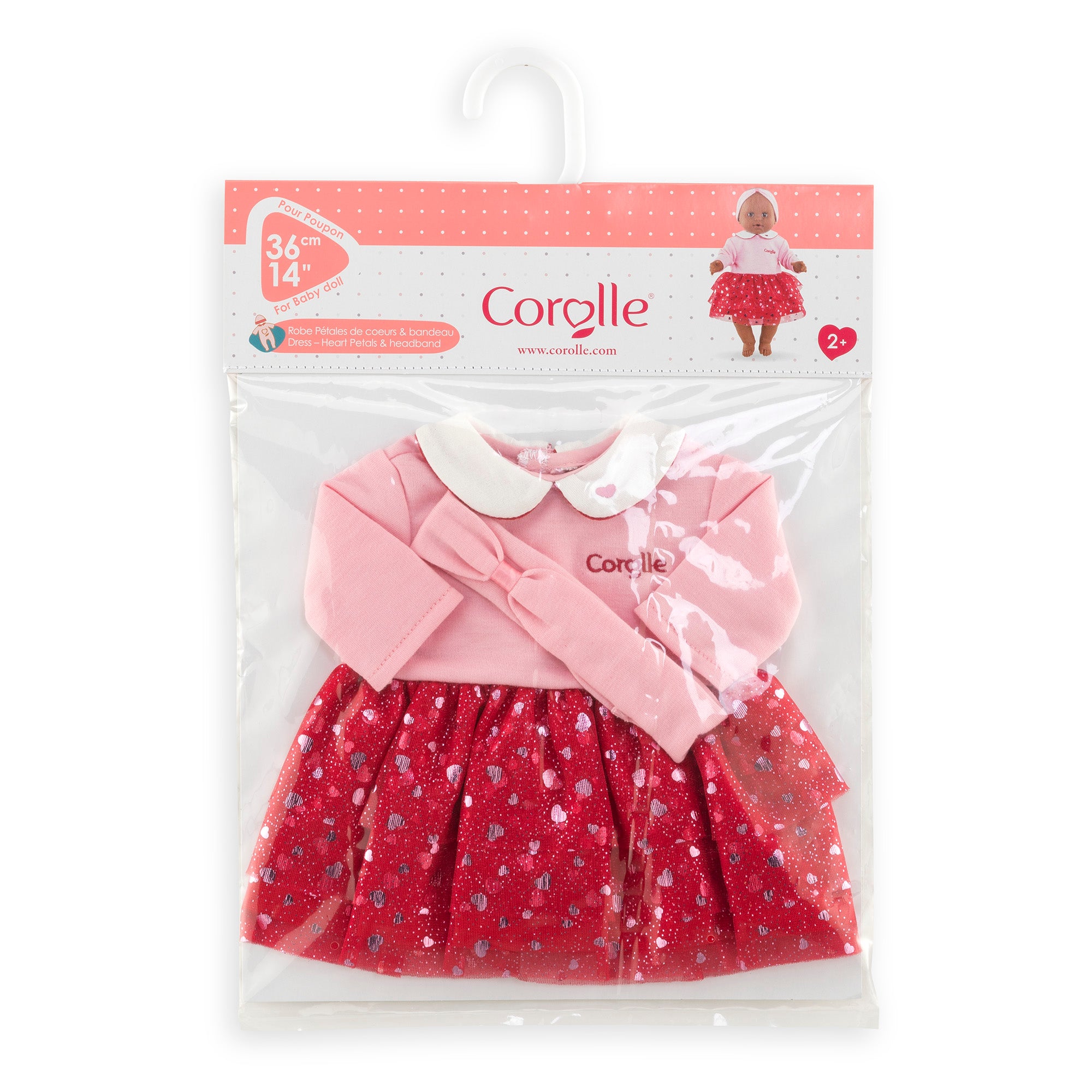 Heart Petals dress and headband for 36 cm doll