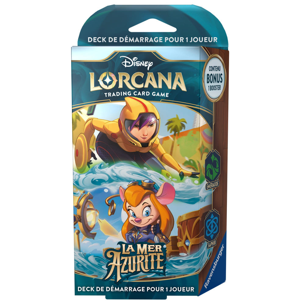 Disney Lorcana: La Mer Azurite - Deck de démarrage - Émeraude et Saphir (Fr)