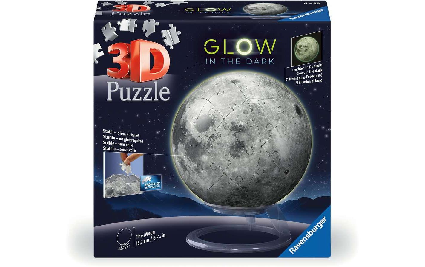 Glow-in-the-dark moon - 74 pcs 3D