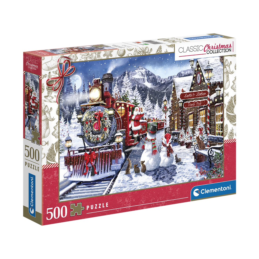 Train station and snowman - 500 pcs