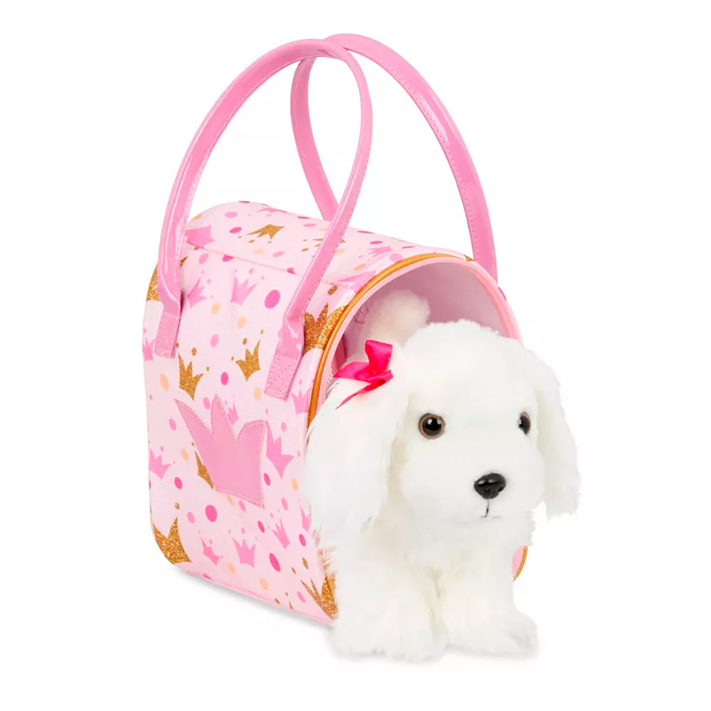 Pucci - Sac rose avec couronne et bichon maltais