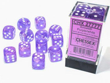 Brique de 12 d6 16mm Violet / Blanc - Borealis Luminary - La Ribouldingue