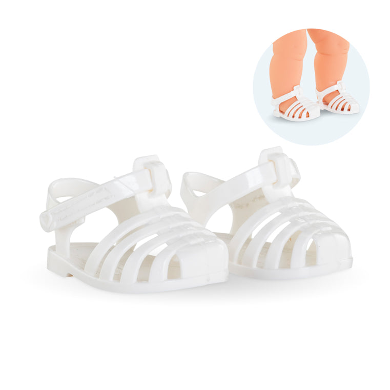 White sandals for 36 cm doll