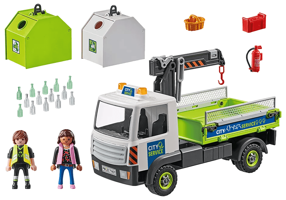 Camion-grue de recyclage de verre - City Action - La Ribouldingue