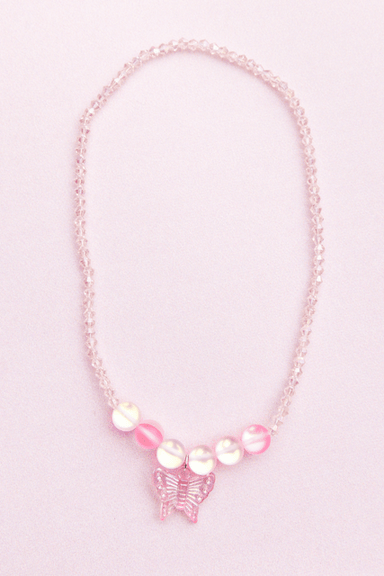 Collier Boutique - Cristal rose holographique - La Ribouldingue