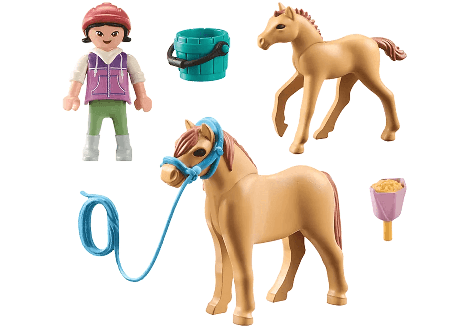 Enfant avec poneys - Horses of Waterfall - La Ribouldingue