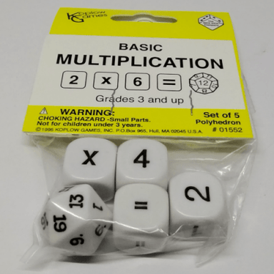 Ensemble de 5 dés de multiplication de base - La Ribouldingue