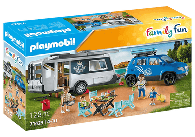 Famille avec voiture et caravane - Family Fun - La Ribouldingue