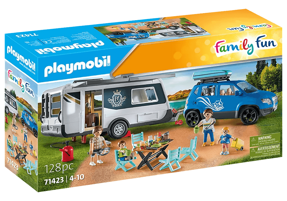 Famille avec voiture et caravane - Family Fun - La Ribouldingue