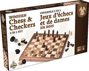 Jeu d'échecs et de dames en bois (Bil) - La Ribouldingue