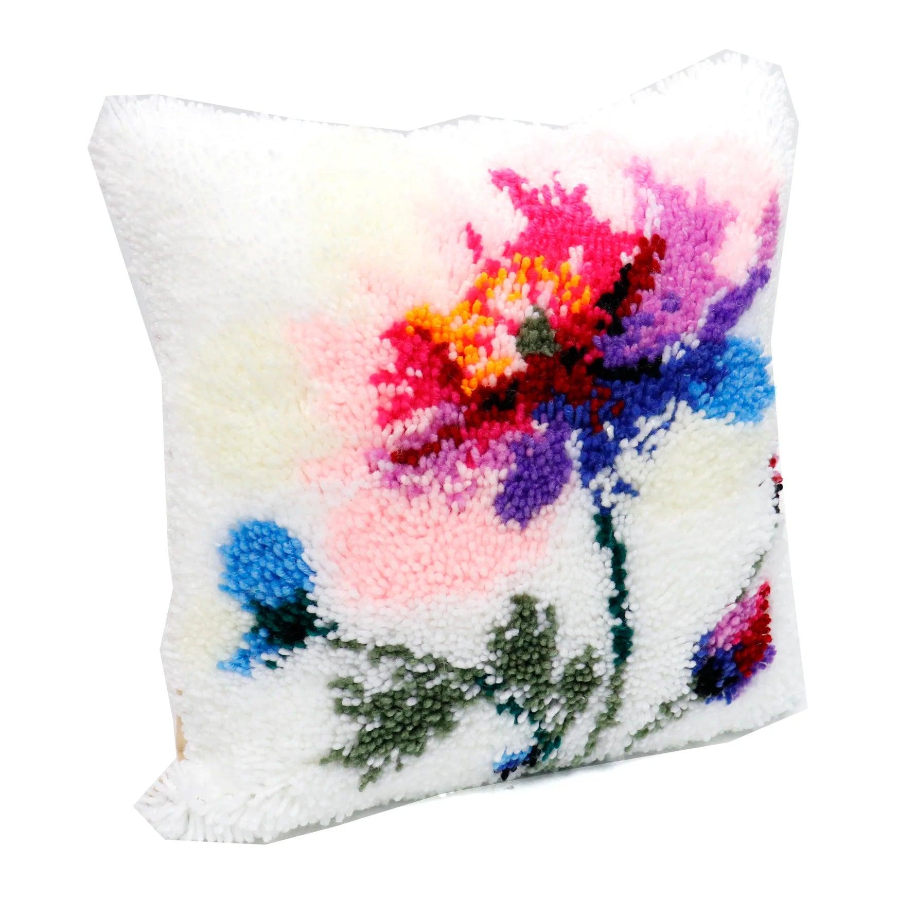 Points noués - Housse de coussin - Fleur - La Ribouldingue