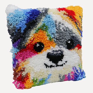 Points noués - Housse de coussin - Petit chien - La Ribouldingue