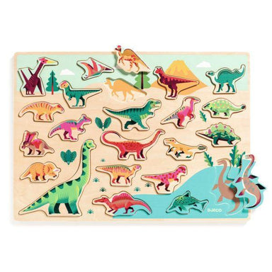 Puzzle en bois - Puzzlo Dino - 22 mcx - La Ribouldingue