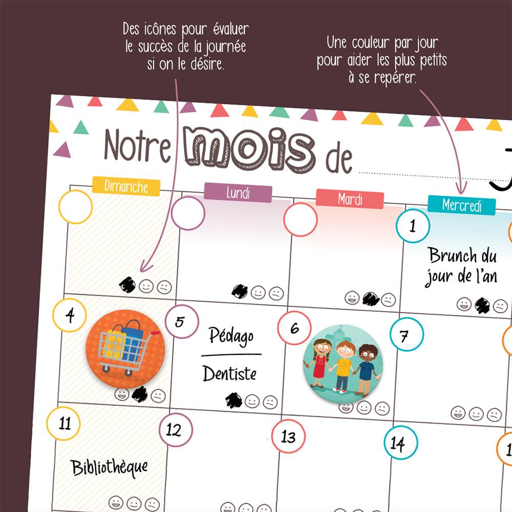 Calendrier mensuel - Notre mois ensemble - horizontal - La Ribouldingue