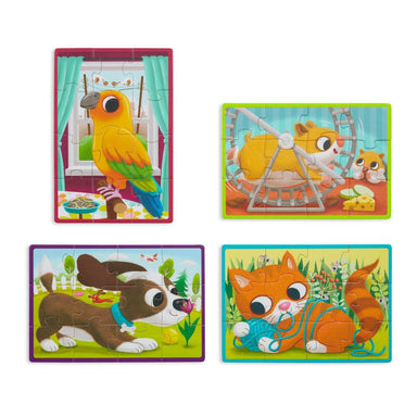 Casse-Tête en bois - 4 x 12 pcs - Animaux - La Ribouldingue