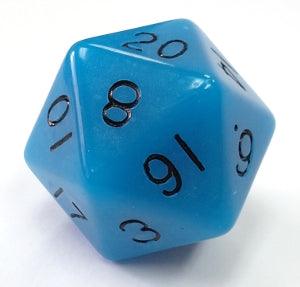 D20 Jumbo Glow in the Dark - Bleu / Noir - La Ribouldingue