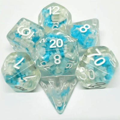 Dés flocons de neige - Jeu de dés polyédriques de 16 mm - La Ribouldingue