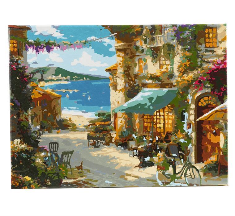 Italian Cafe - Kinkade - Peinture à numéros - La Ribouldingue