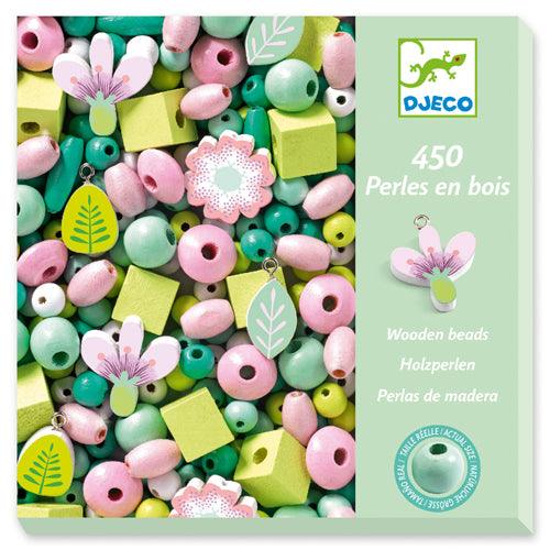 Perles en bois - Feuilles et fleurs - La Ribouldingue